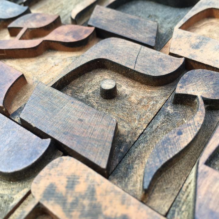 large wooden yiddish letter blocks
